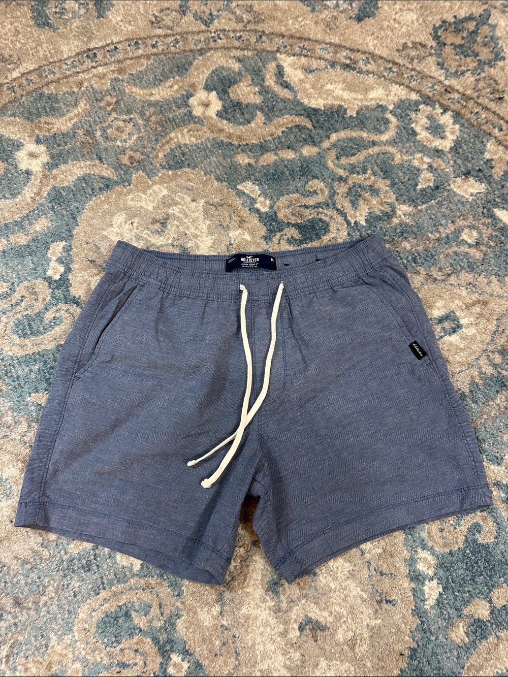 Hollister Men's Light Navy Drawstring Hybrid Shorts